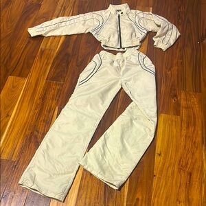 Elegant Cream Women's Wide Leg Jumpsuit